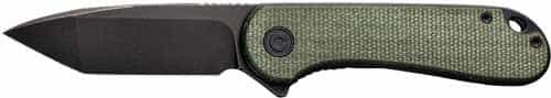 Civivi Knife Elementum 2.96\" Green Micarta\/Black D2 Lnrlck!