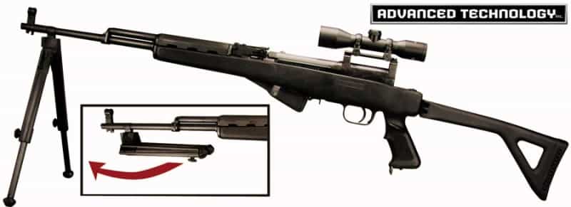 Adv Tech Bipod For Sks Featherweight Black Nylon