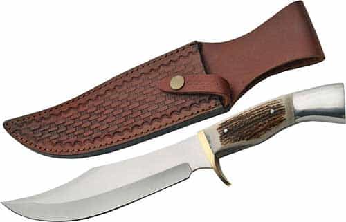 Szco Steel Stag 8\" Iron Cougar Deer Antler Handle Ss Blade