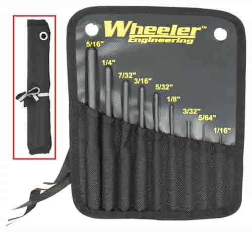 Wheeler 9-Pc Roll Pin Punch Set W\/Storage Pouch