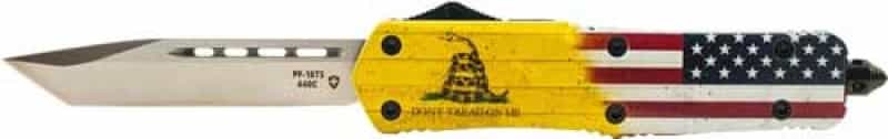 Templar Knife Large Otf Don't Tread On Me 3.5\" Silver Tanto