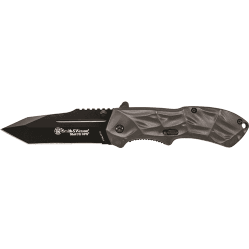 Packaging: Box, Handle Color: Gray, Blade Edge: Plain, Blade Style: Tanto