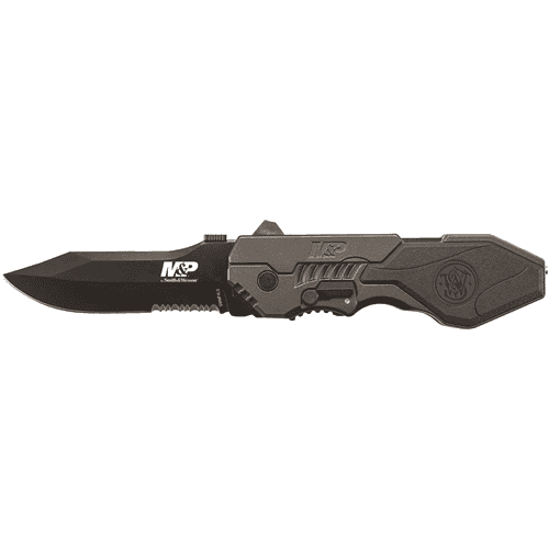 Packaging: Box, Handle Color: Black/Gray, Blade Edge: Serrated