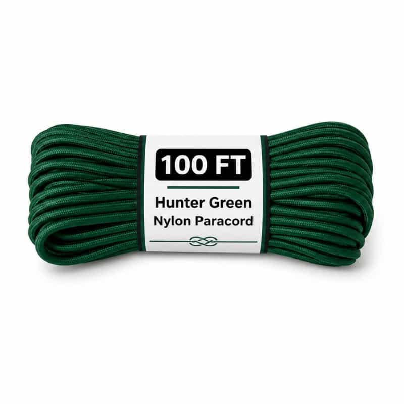 The Bone Edge - Hunter Green 100 Ft Premium 550 Paracord