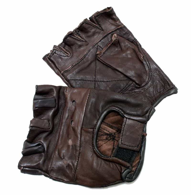 Perrini Workout Leather Brown Finger Less Gloves