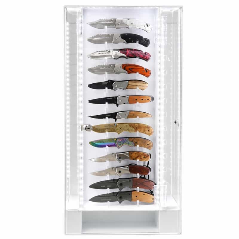 Defender 52 Pcs Knife Display Case 360 Rotating 4 Face Display