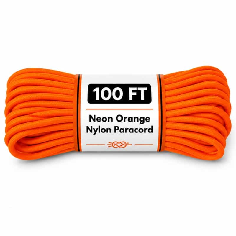 The Bone Edge - Neon Orange 100 Ft Premium 550 Paracord