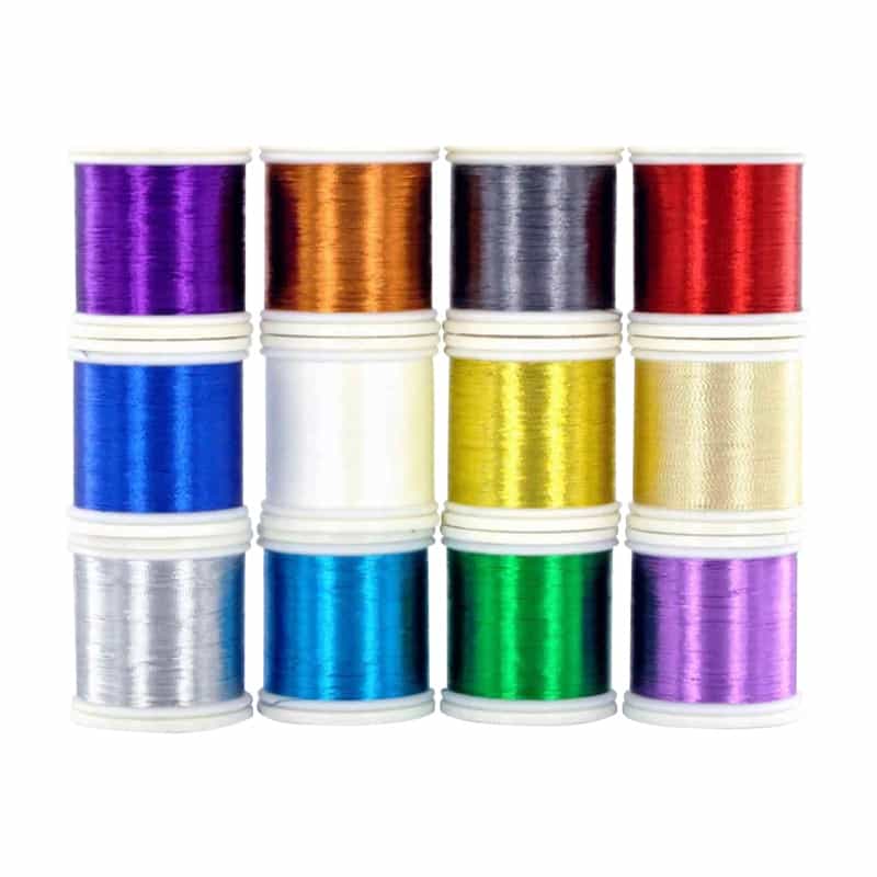 Prowrap 12-Spool Metallic Thread Assortment Kit – 100 Yards Each