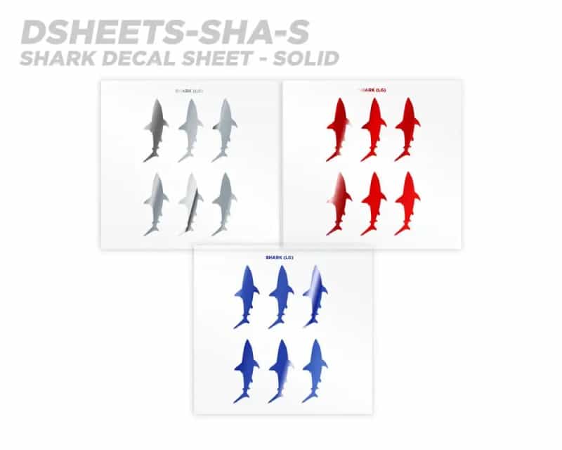Mud Hole Shark Silhouette Rod Decals - Peel & Stick