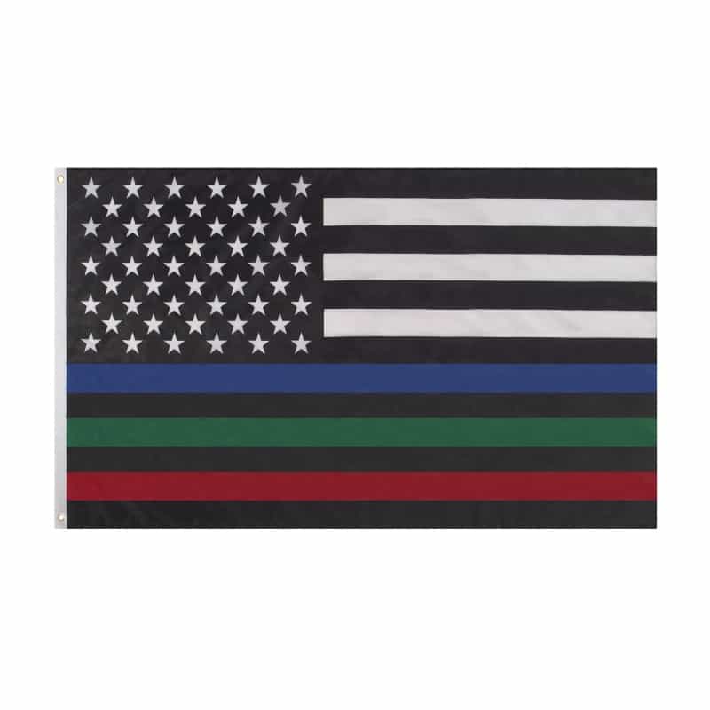 Rothco Thin Red, Blue, And Green Line Us Flag - 3' X 5'
