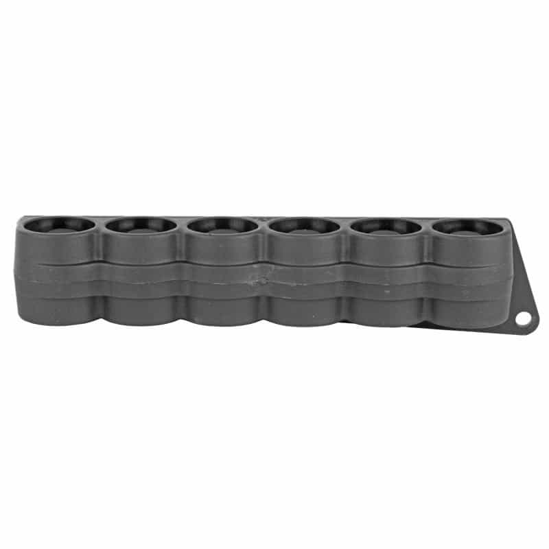 Mesa Tactical, Sureshell Carrier, 6-Shell Side Saddle, Fits Mossberg 500, 12 Gauge, On-Gun Shotshell Carriers, Black Finish