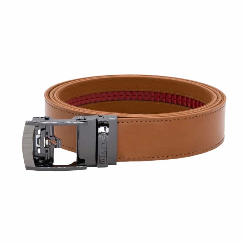 Bianchi, Edc Nexbelt, 1.5" Wide, User Adjustable Up To 50", Leather Construction, Matte Finish, Tan, High Gloss Silver Buckle