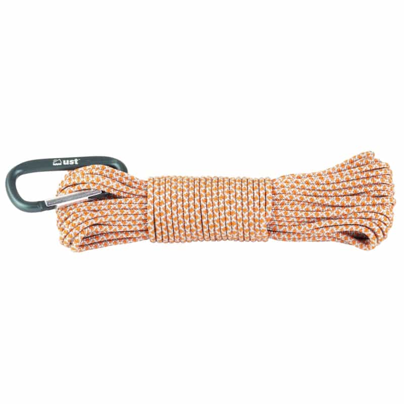 Ust - Ultimate Survival Technologies, Para 325 Utility Cord, 50 Foot, 100% Nylon, Includes Carabiner, Orange