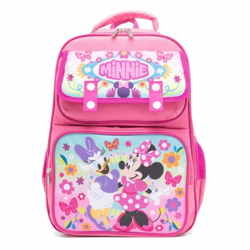 15.5" Minnie Mouse Large School Backpack With Padded Back And Adjustable Straps - Pink