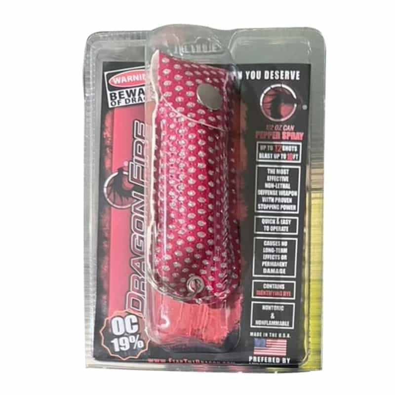Diamond Rhinestone Pepper Spray 1/2 Oz With Red Key Chain Case