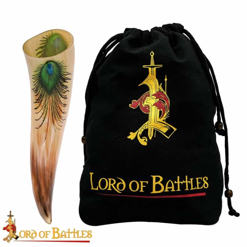 Brilliant Drinking Horn With Ornate Designs Handcrafted Genuine Ox Horn