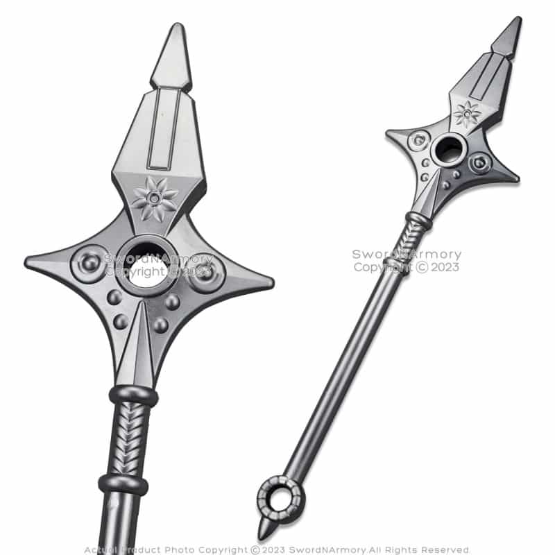 31.5" Foam Silver Short Spear Staff Rod Fantasy Video Game Cosplay Costume Prop
