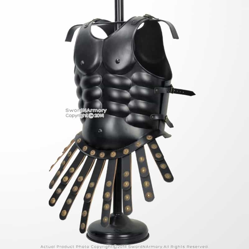 Medieval Roman Body Armor Breast Plate Muscle Cuirass 20G Steel W/ Leather Apron