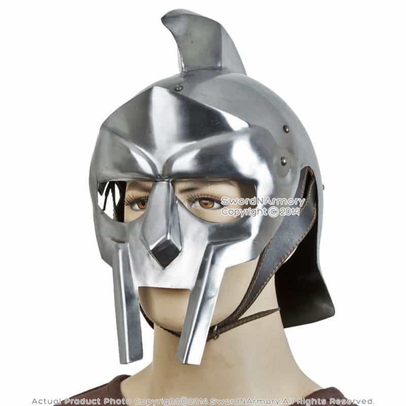 Roman Gladiator Maximus Helmet Armour W/ Liner No Spikes Larp Reeactment Costume