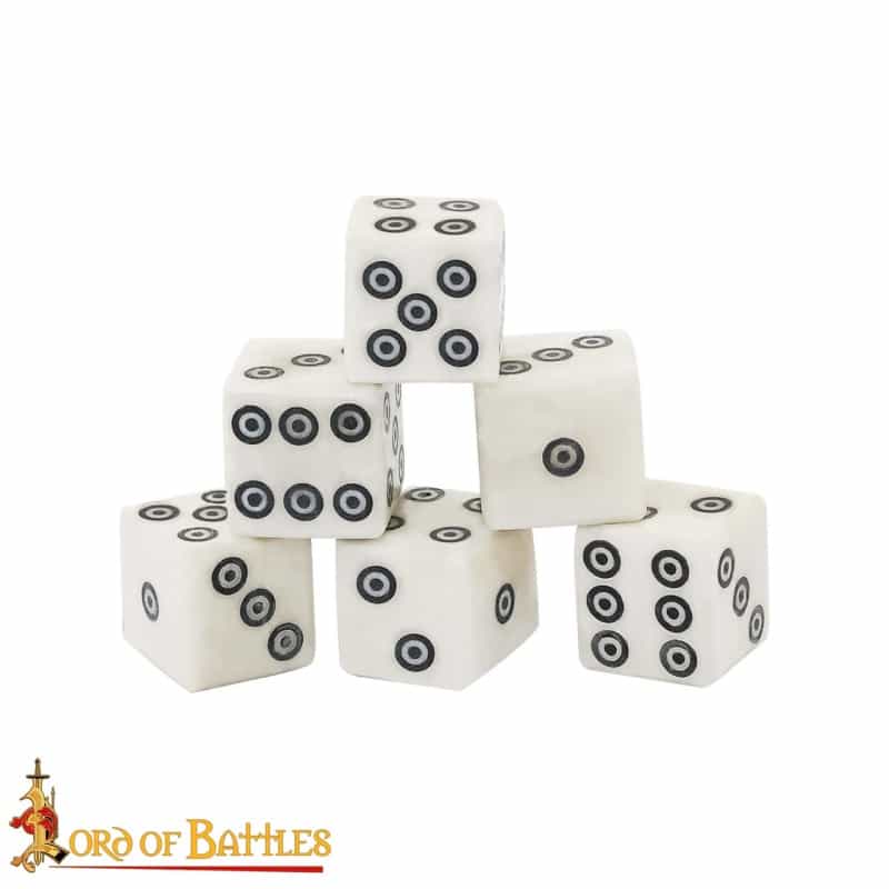Medieval Viking Dice Set Of 6 Handcrafted From Genuine Bone