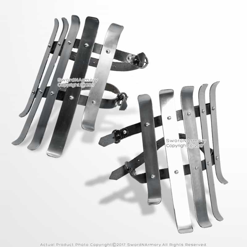 Medieval Functional Bracers Strips Armour Type C 16G Steel Sca Larp Reenactment