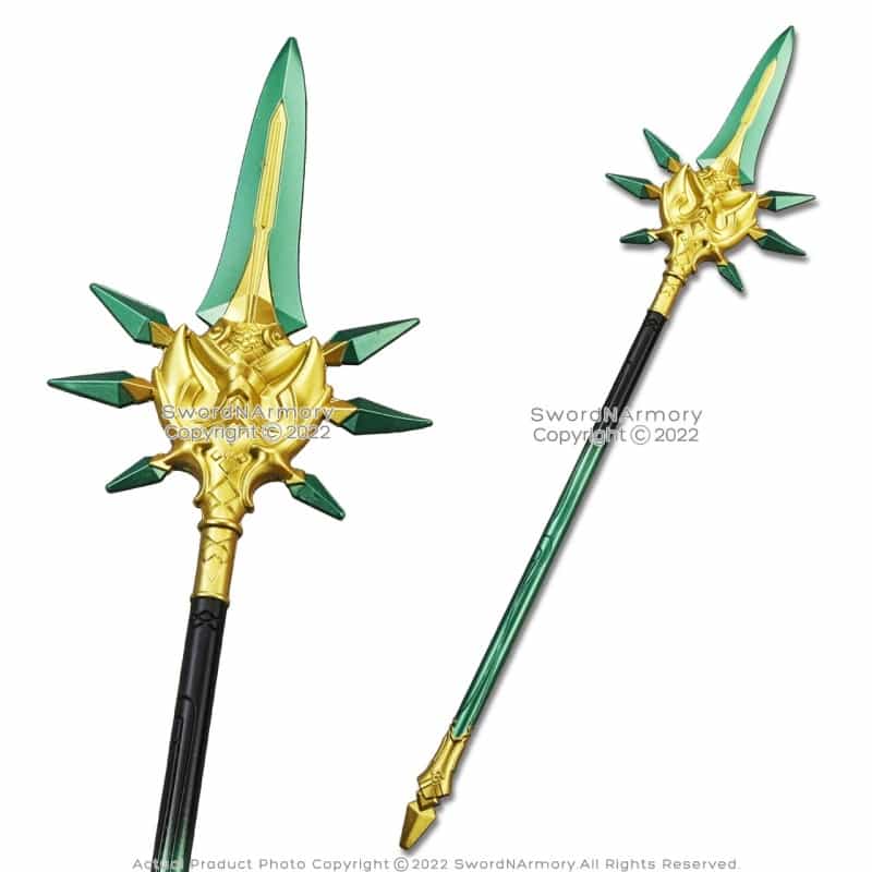 39" Primordial Jade Winged Foam Spear Polearm Impact Fantasy Video Game Cosplay