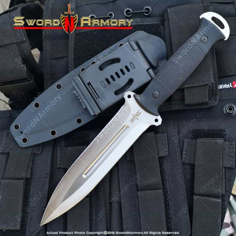 12" Tactical Combat Knife 8Cr13mov Steel Fixed Blade G10 Handle Kydex Sheath