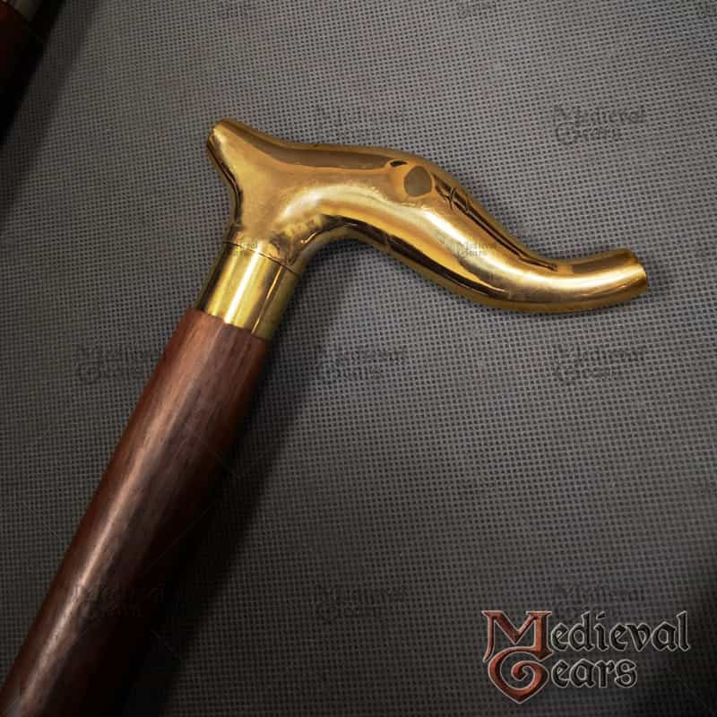 36" Handmade Art Deco Sheesham Wooden Walking Cane Stick With Brass Handle