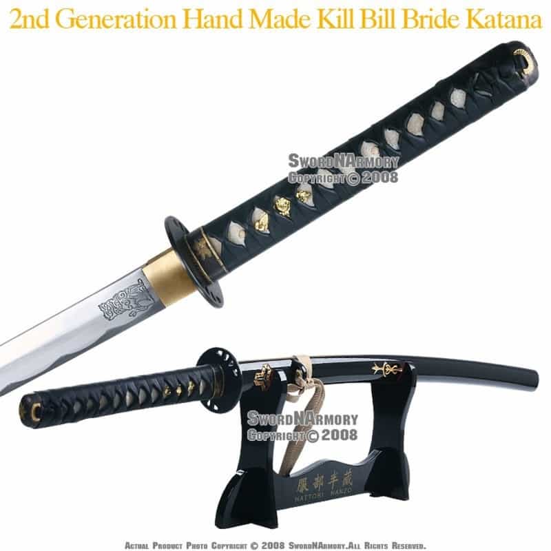 Handmade Kill Bill Bride's Samurai Katana Sword W/ Display Stand & Cleaning Kits