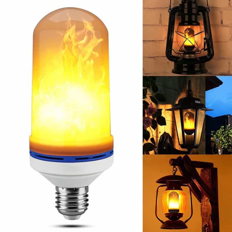 5 Pcs Texsens Led Fire Bulbs E26 4 Modes Upside Down Flame Effect Light Vintage Lamp