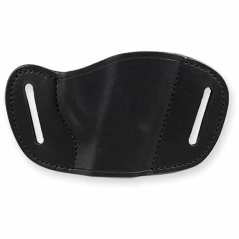 Bulldog Black Molded Leather Belt Slide Holster (Right Hand) – Fits Small Frame Autos