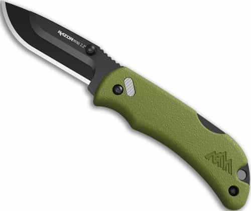 Outdoor Edge Razor-Mini 2.2\" Od Green Pms W\/2 Black Dp Blds