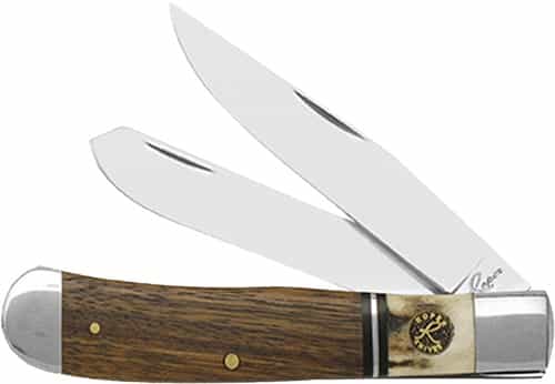 Abkt Roper Laredo Stag Trapper 3.25\" Wood\/Bone Handle