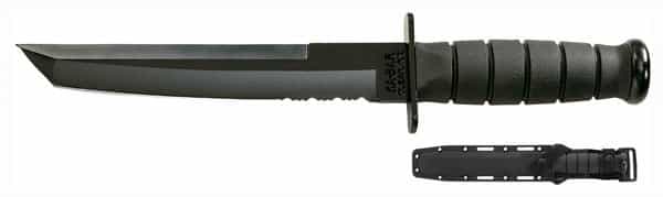 Ka-Bar Tanto Knife 8\" W\/Plastic Sheath Black