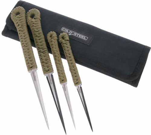 Cold Steel Throwing Spikes 2- 2.5\" & 2-3.5\" W\/Sheath