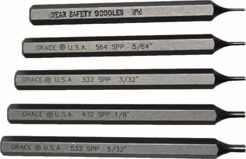 Grace Usa Starter Short Pin Punch Set Steel 5Pc